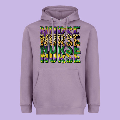 Nurse Mardi Gras Heavyweight Hoodie Designed By Cowgirlartshop