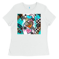 White race heart Ladies Tee - AdoDesignShop