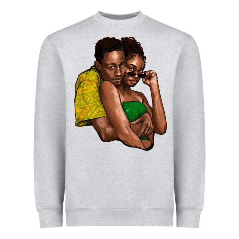 Black Couple Heavyweight Sweatshirt by NancyCooperArtShop | Teevron