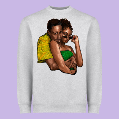 Black Couple Heavyweight Sweatshirt Designed By Nancycooperartshop