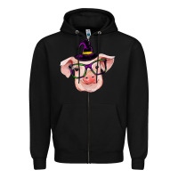 Black pig with halloween Zipper Hoodie - RanaPortraitStore
