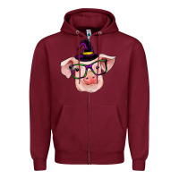 Burgundy pig with halloween Zipper Hoodie - RanaPortraitStore
