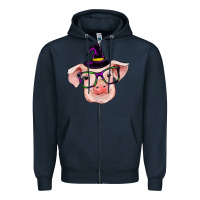 Navy pig with halloween Zipper Hoodie - RanaPortraitStore