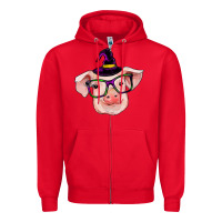 Red pig with halloween Zipper Hoodie - RanaPortraitStore