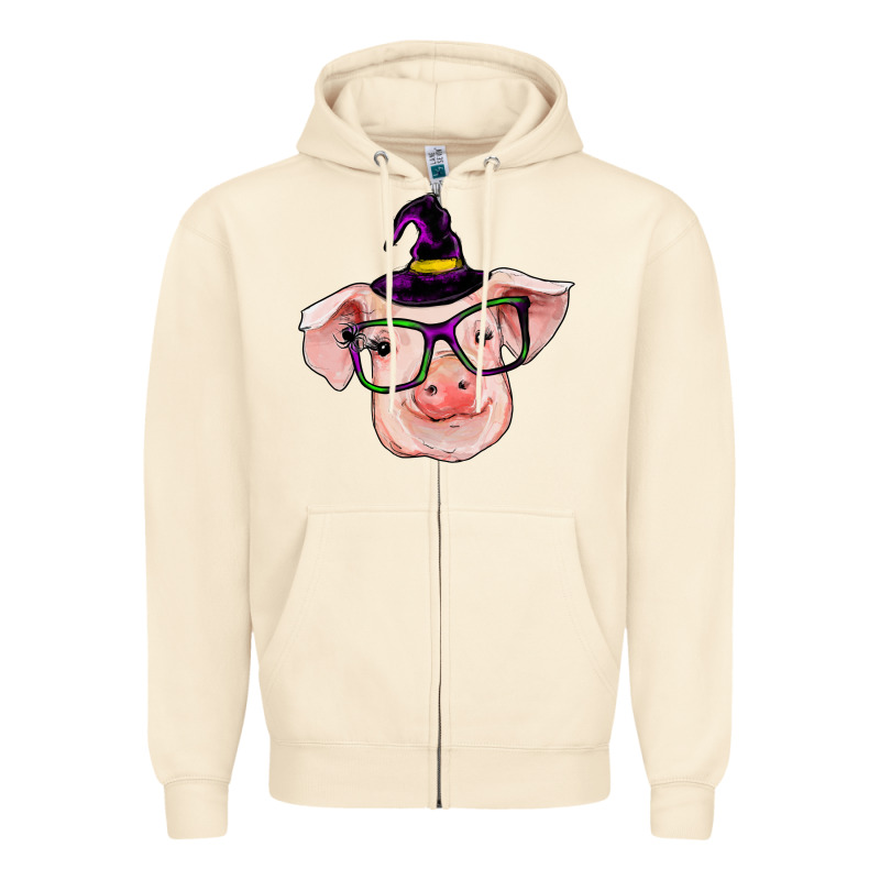 Pig With Halloween Zipper Hoodie by RanaPortraitStore | Teevron