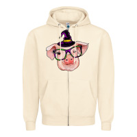 Sandshell pig with halloween Zipper Hoodie - RanaPortraitStore