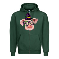 Sports Green pig with halloween Zipper Hoodie - RanaPortraitStore