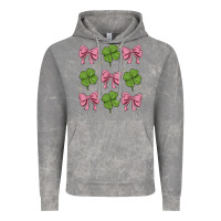 Cloud Rock coquette bow clover st. patrick's day Vintage Hoodie - MaliasSmallBusiness