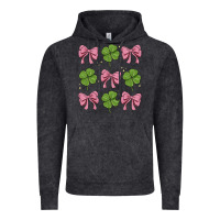 Vintage Black coquette bow clover st. patrick's day Vintage Hoodie - MaliasSmallBusiness