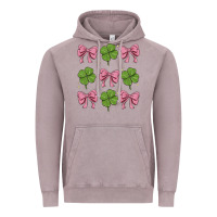 Vintage Zinc coquette bow clover st. patrick's day Vintage Hoodie - MaliasSmallBusiness