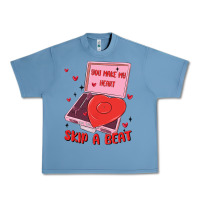 Pebble Blue heart record player Urban Heavy Tee - MaliasSmallBusiness