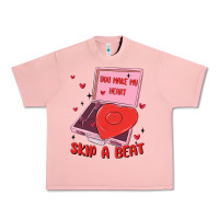 Salmon heart record player Urban Heavy Tee - MaliasSmallBusiness