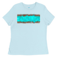Baby Blue turquoise leopard Ladies Tee - JahusDesignShop