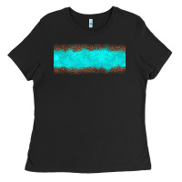 Black turquoise leopard Ladies Tee - JahusDesignShop
