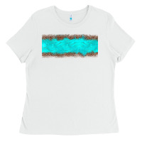 White turquoise leopard Ladies Tee - JahusDesignShop