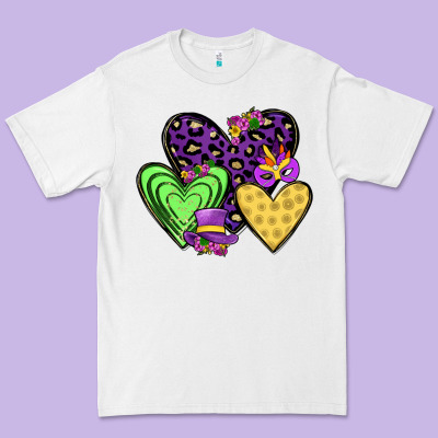 Hearts Mardi Gras Premium Tee Designed By Jahusdesignshop