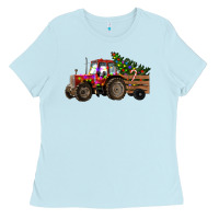 Baby Blue christmas farm Ladies Tee - RanaPortraitStore
