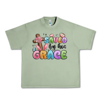 Oil Green saved by his grace Urban Heavy Tee - MaliasSmallBusiness