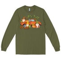Army Green It's Fall Y'all Gnome Long Sleeve Tee - MaliasSmallBusiness