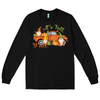 Black It's Fall Y'all Gnome Long Sleeve Tee - MaliasSmallBusiness
