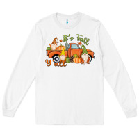 White It's Fall Y'all Gnome Long Sleeve Tee - MaliasSmallBusiness