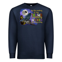 Navy something wicked this way comes Premium Sweatshirt - CowGirlArtShop