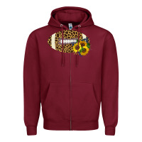 Burgundy Leopard Print Footbal Zipper Hoodie - Bettercallsaul