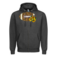 Charcoal Heather Leopard Print Footbal Zipper Hoodie - Bettercallsaul