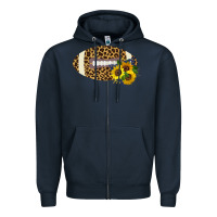 Navy Leopard Print Footbal Zipper Hoodie - Bettercallsaul