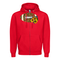 Red Leopard Print Footbal Zipper Hoodie - Bettercallsaul