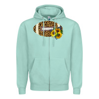 Seafoam Leopard Print Footbal Zipper Hoodie - Bettercallsaul