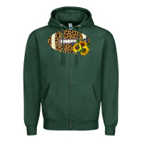 Sports Green Leopard Print Footbal Zipper Hoodie - Bettercallsaul