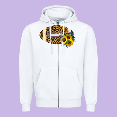 Leopard Print Footbal Zipper Hoodie Designed By Bettercallsaul