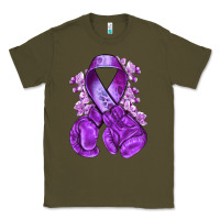 Army Green Domestic Violence Warrior purple ribbon Classic Tee - NancyCooperArtShop
