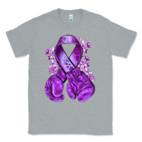 Heather Grey Domestic Violence Warrior purple ribbon Classic Tee - NancyCooperArtShop