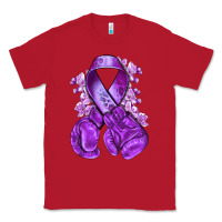 Red Domestic Violence Warrior purple ribbon Classic Tee - NancyCooperArtShop