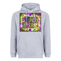 Heather Grey mardi gras Heavyweight Hoodie - CowGirlArtShop