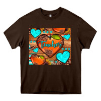 Chocolate Brown teacher hearts Heavy Core Tee - JahusDesignShop