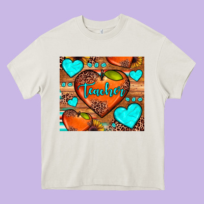 Teacher Hearts Heavy Core Tee Designed By Jahusdesignshop
