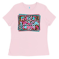 Bubblegum Pink race track mom Ladies Tee - AdoDesignShop