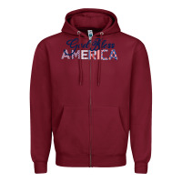 Burgundy God Bless America Zipper Hoodie - Bettercallsaul