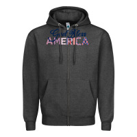 Charcoal Heather God Bless America Zipper Hoodie - Bettercallsaul