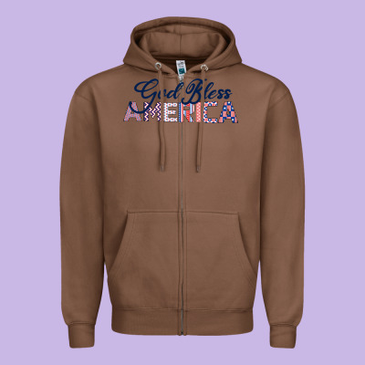 God Bless America Zipper Hoodie Designed By Bettercallsaul