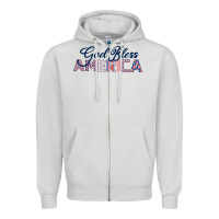 Dove Grey God Bless America Zipper Hoodie - Bettercallsaul
