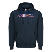 Navy God Bless America Zipper Hoodie - Bettercallsaul