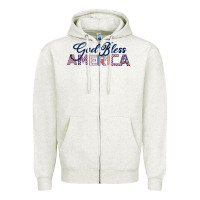 Oatmeal Heather God Bless America Zipper Hoodie - Bettercallsaul