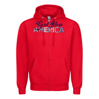 Red God Bless America Zipper Hoodie - Bettercallsaul