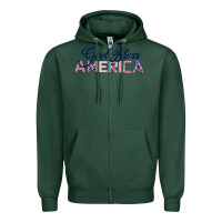 Sports Green God Bless America Zipper Hoodie - Bettercallsaul