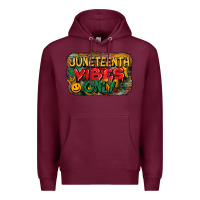 Burgundy juneteenth vibes only Premium Hoodie - CowGirlArtShop