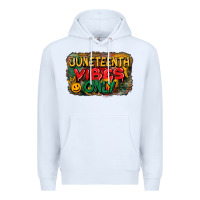 White juneteenth vibes only Premium Hoodie - CowGirlArtShop